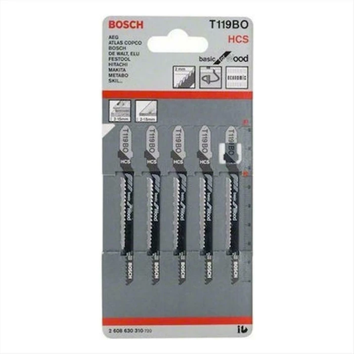Bosch T119BO Basic for Wood Jigsaw Blades 83 mm, 5 pcs