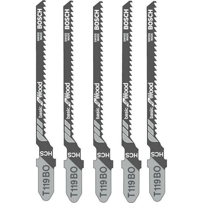 Bosch T119BO Λάμες Basic for Wood για Ξύλο 83 mm, 5 τεμάχια