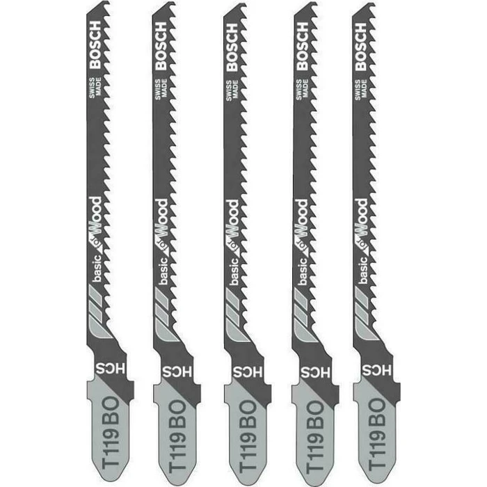 Bosch T119BO Λάμες Basic for Wood για Ξύλο 83 mm, 5 τεμάχια