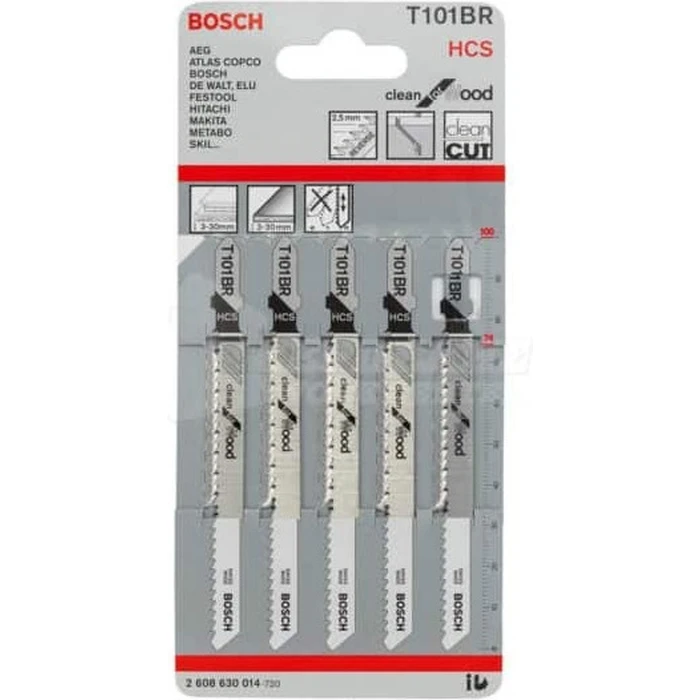 Bosch T101BR Clean for Wood Jigsaw Blades 100 mm (5 pcs)