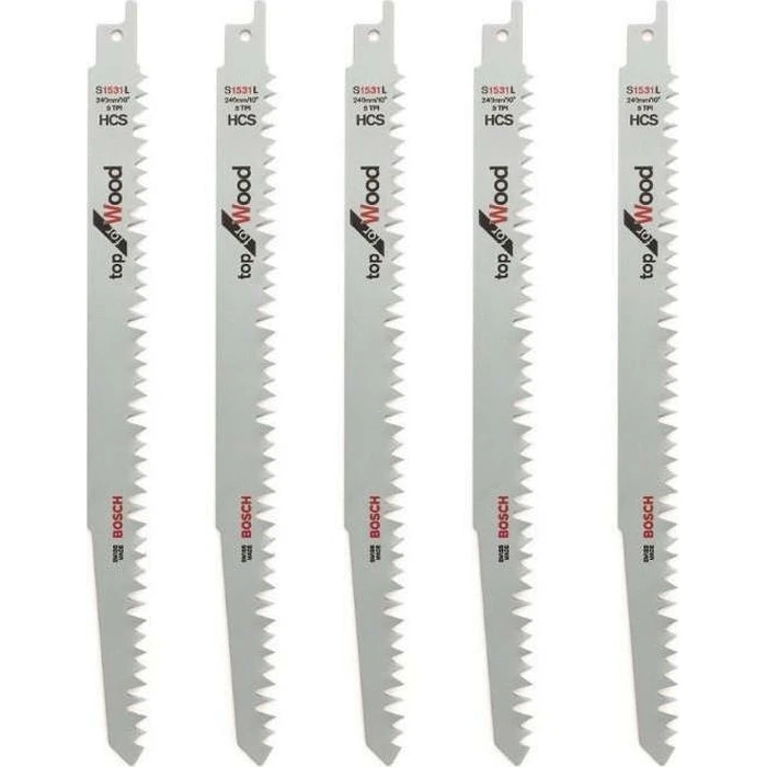 Bosch S1531L Λάμες Σπαθόσεγας για Ξύλο, 5 τεμάχια