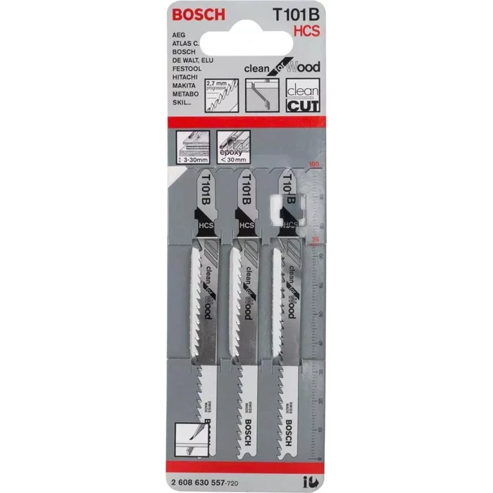Bosch T 101 B Λεπίδες HCS για Ξύλο, 100τμχ