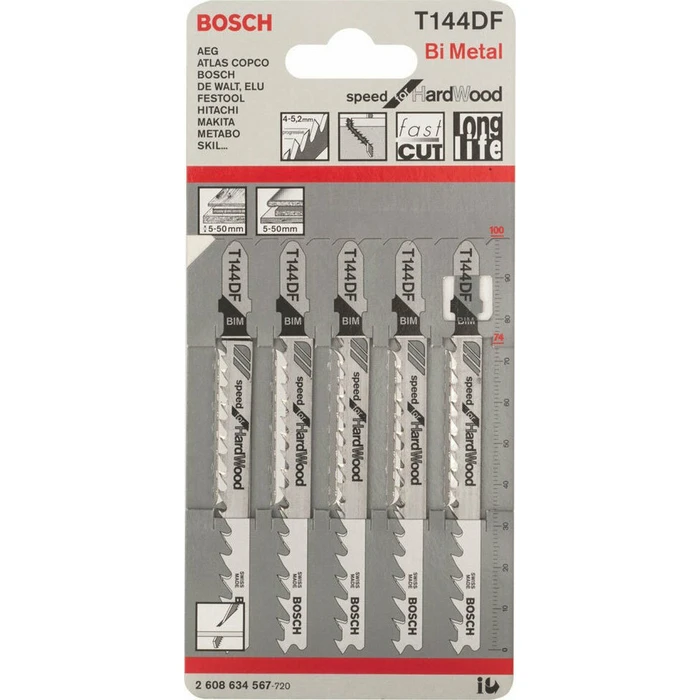 Bosch T344DF Λάμες σέγας Speed για Σκληρό Ξύλο 152mm 5τμχ