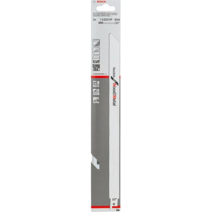 Bosch S 1222VF Λάμες Flexible (Ξύλο & Μέταλλο) 300 mm, 2 τεμ.