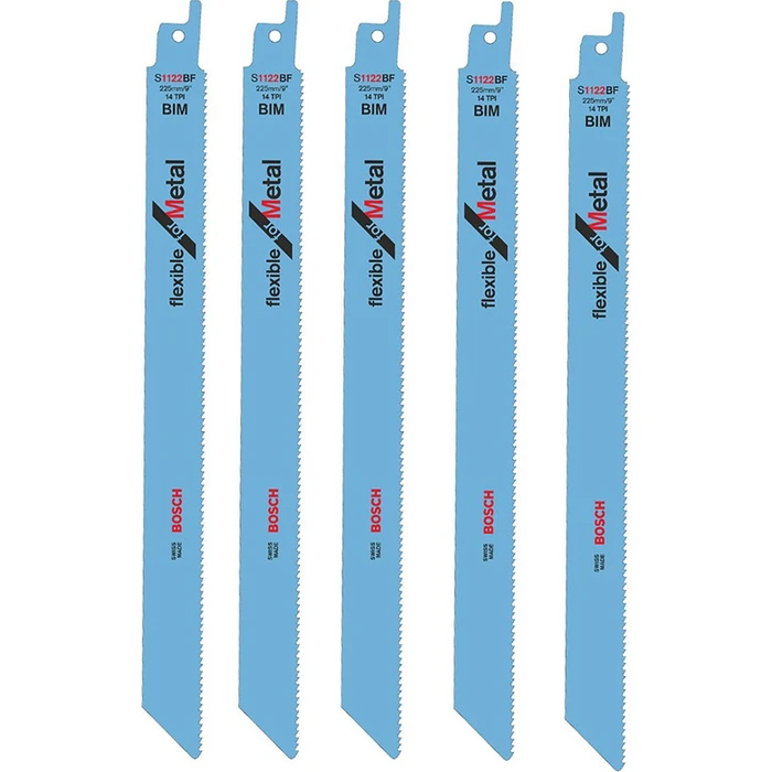 Bosch S1122BF Jigsaw Blades Flexible for Metal 225 mm, 5 pcs