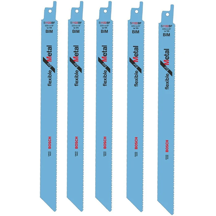 Bosch S1122BF Jigsaw Blades Flexible for Metal 225 mm, 5 pcs