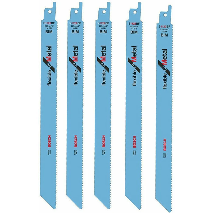 Bosch S1122BF Jigsaw Blades Flexible for Metal 225 mm, 5 pcs