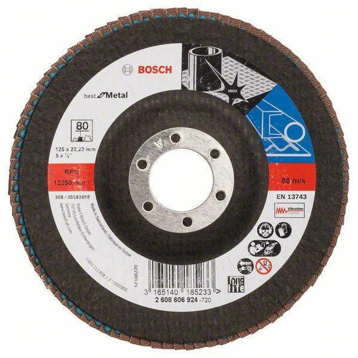 Bosch X571 Metal Grinding Disc 125mm P80 (2608606924)