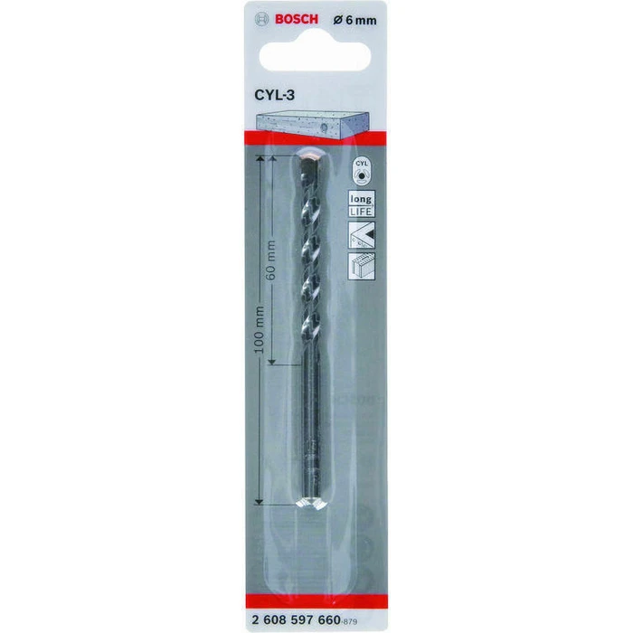 Bosch CYL-3 Διαμαντοτρύπανο με Κυλινδρικό Στέλεχος 6x60mm (2608597660)