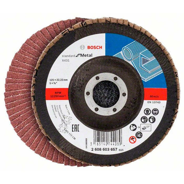 Bosch δίσκος λείανσης flap 125 mm X431 P80 κυρτός - για μέταλλο