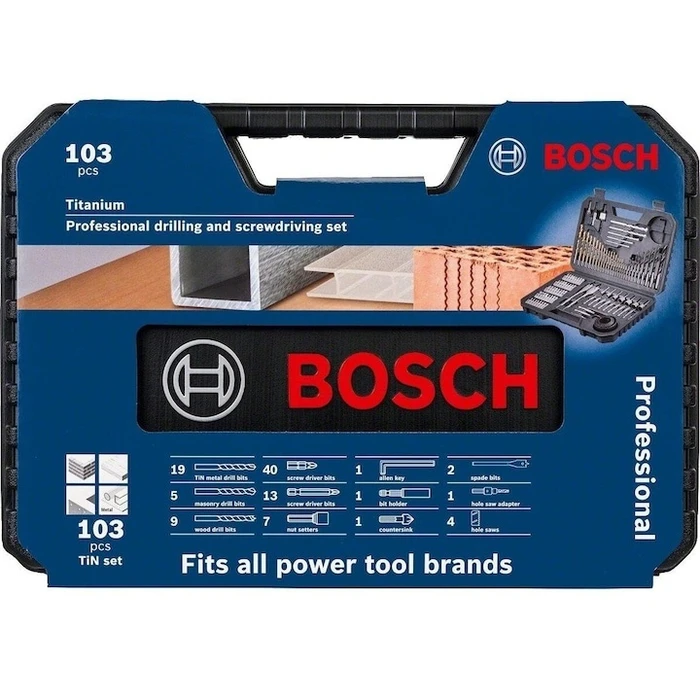 Bosch Σετ 103 Τρυπάνια HSS Τιτανίου με Εξάγωνο Στέλεχος για Μέταλλο - 2608594070