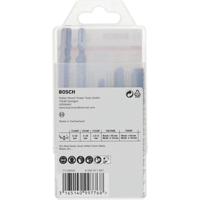 Bosch 2607011438 Πριονοκορδέλες για Ξύλο 100 mm - Σετ 15 τεμαχίων