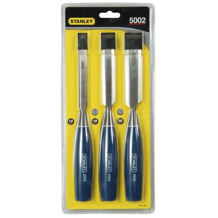 Stanley 0-16-128 Chisel Set, 3 pcs, Wooden Handle