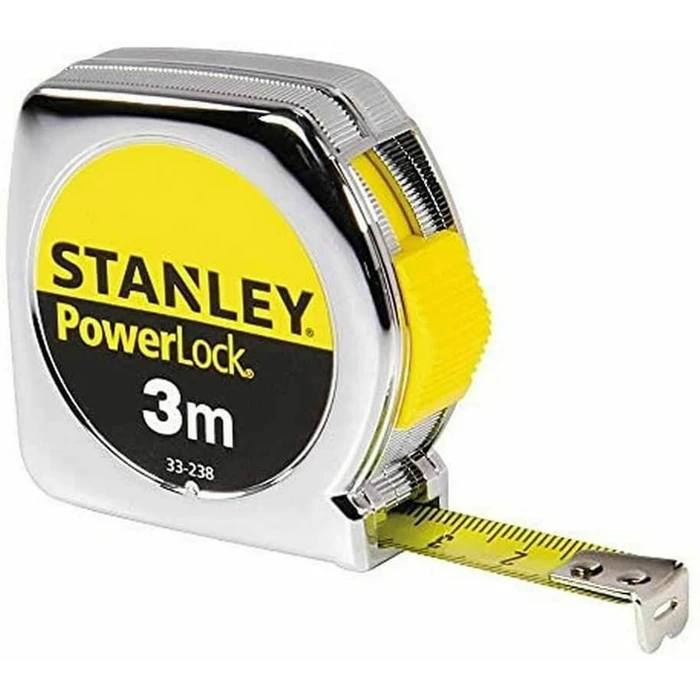 Stanley Powerlock Μετροταινία Αυτόματης Επαναφοράς 3 m x 12,7 mm (0-33-238)