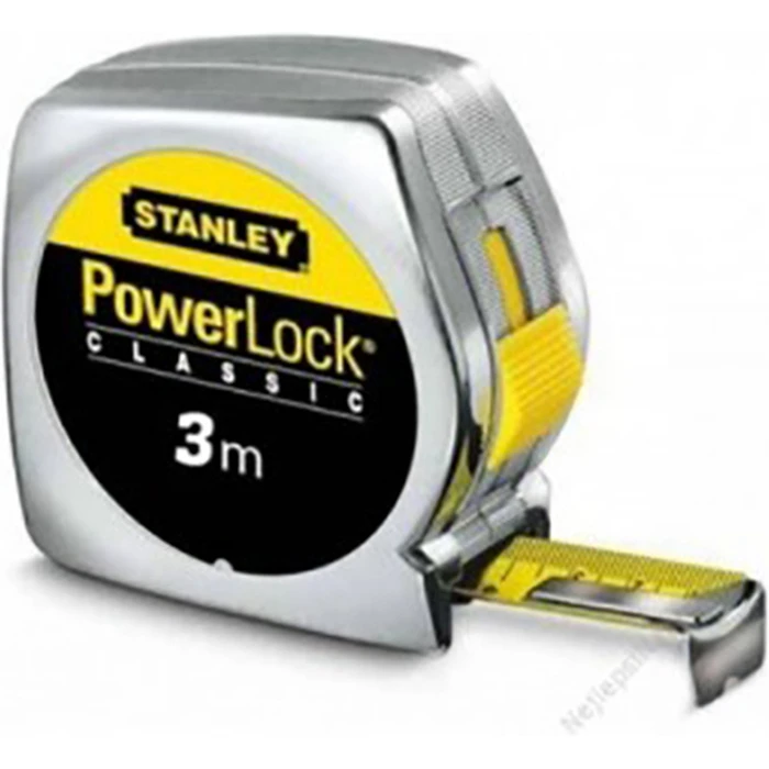 Stanley Powerlock Μετροταινία με Αυτόματη Επαναφορά 19mm x 3m (0-33-522)