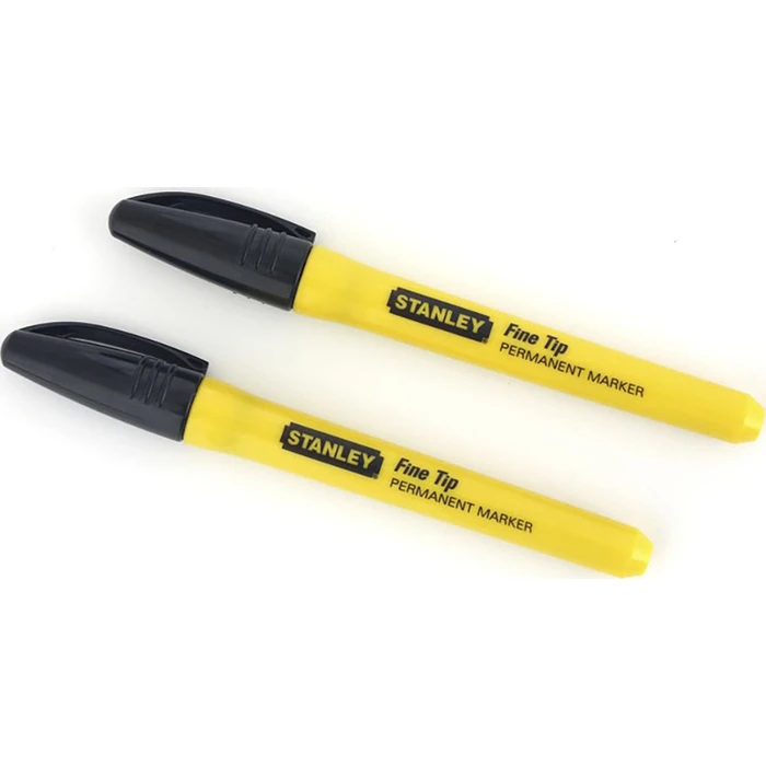 Stanley Fine Tip Permanent Markers Black 1 mm Set 2 pcs (0-47-316)