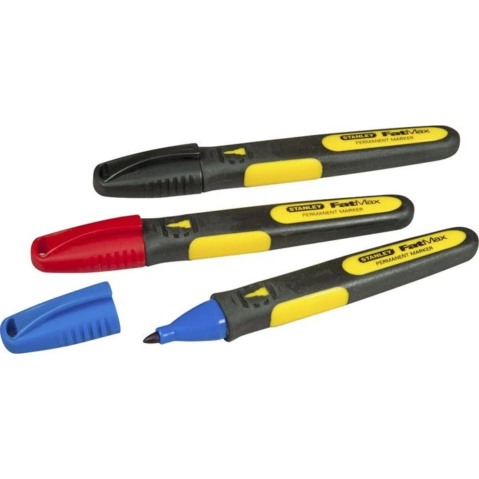 Stanley FatMax Μαρκαδόροι Σχεδίου Μόνιμοι 1mm Σετ 3 Χρωμάτων (Μπλε, Μαύρο, Κόκκινο) - 0-47-322