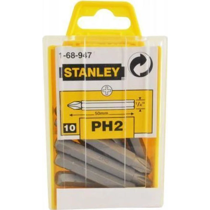 Stanley 10-Piece Phillips PH2 Screwdriver Bits Set 50mm (1-68-947)
