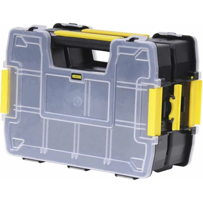 Stanley SortMaster Tool Organiser Boxes 10 Compartments Adjustable Dividers Black 29x21x6 cm (2 pcs) STST1-71197