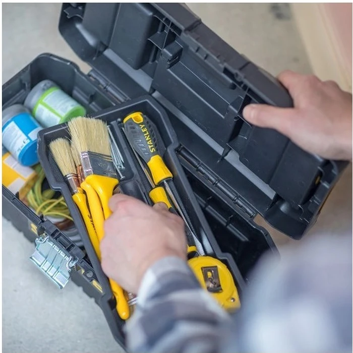 Stanley Essential Plastic Hand Toolbox with Tray 40.6x21x19.5 cm (STST1-75518)