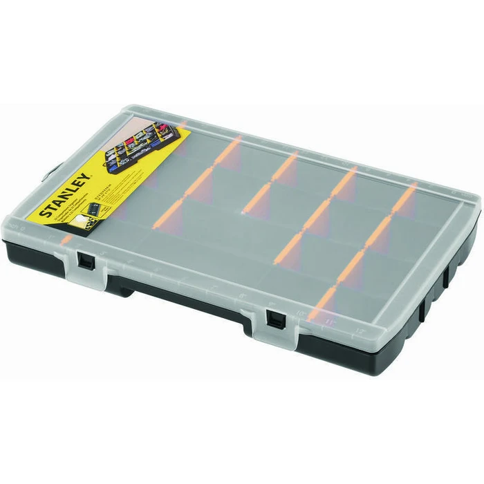 Stanley 17-Slot Tool Tray with Adjustable Dividers, Black, 27 x 19 x 4.6 cm (STST81680-1)