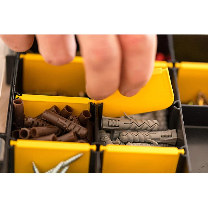 Stanley 17-Slot Tool Tray with Adjustable Dividers, Black, 27 x 19 x 4.6 cm (STST81680-1)