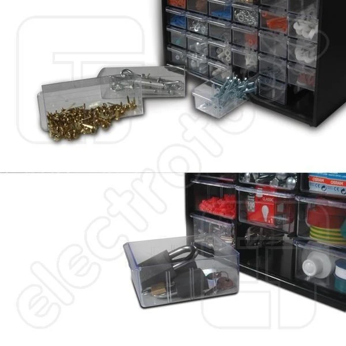 Stanley Plastic Tool Drawer Organizer, 39 Compartments, 36.5 x 16 x 45.5 cm (Model 1-93-981)