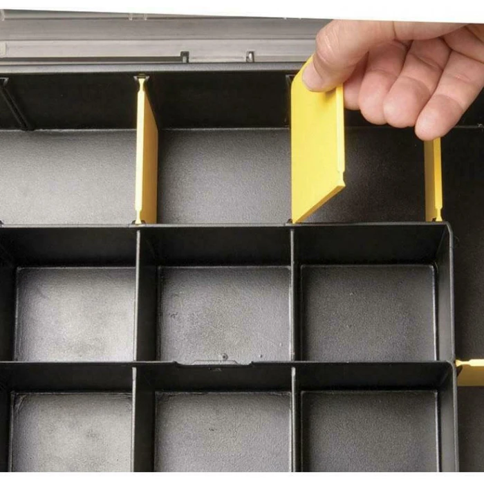 Stanley Sort Master Tool Organizer - 17 Compartments with Adjustable Dividers, Black