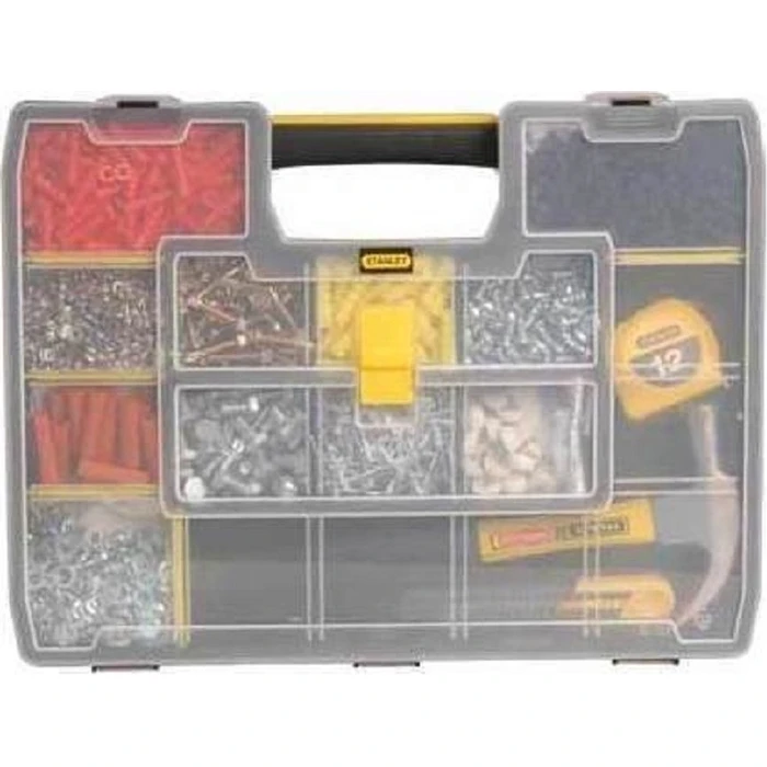 Stanley Sort Master Tool Organizer - 17 Compartments with Adjustable Dividers, Black