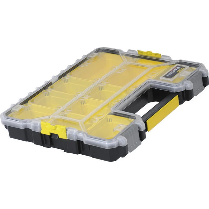 Stanley FatMax Tool Organizer / Toolbox - 10 Compartments with Removable Boxes, Yellow, 44.6 x 35.6 x 7.5 cm (Model 1-97-519, SKU S1-97-519)