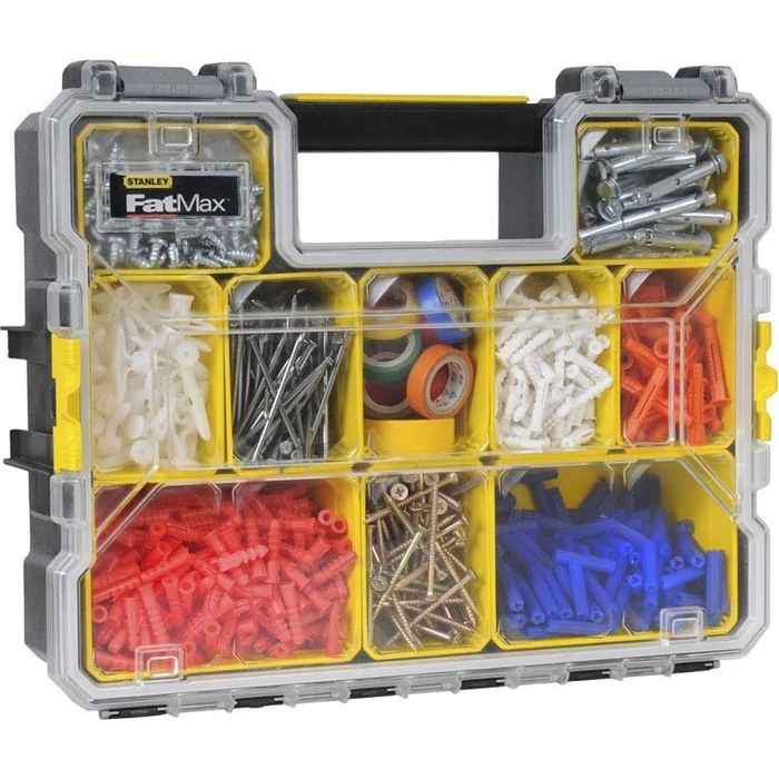 Stanley FatMax Tool Organizer 10 Compartments with Removable Boxes Yellow 44.6x35x11.6 cm 1-97-521