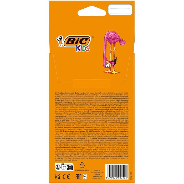 BIC σετ χρωματιστές ξυλομπογιές Kids Tropicolors, εξάγωνες, 12τμχ