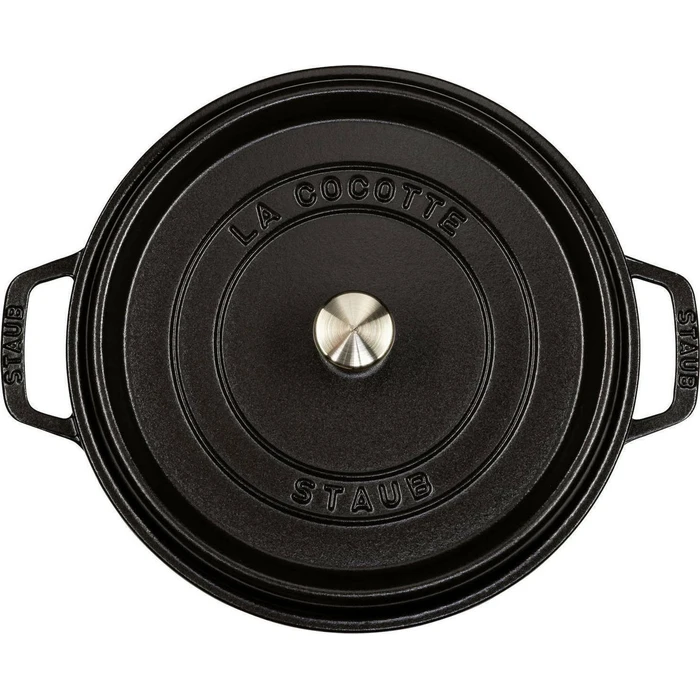 Πυρίμαχα σκεύη & γάστρες Staub στρογγυλή cocotte 26 cm μαύρη από μαντέμι