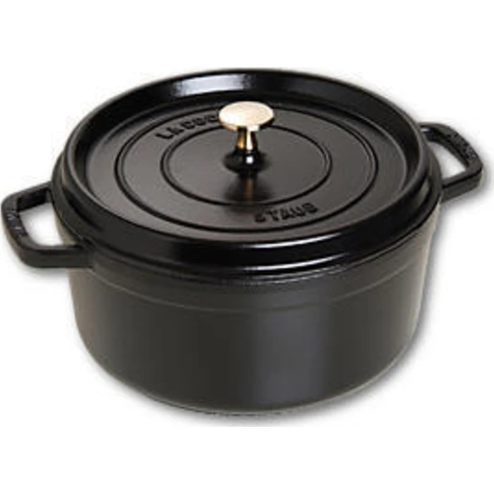 Πυρίμαχα σκεύη & γάστρες Staub στρογγυλή cocotte 26 cm μαύρη από μαντέμι