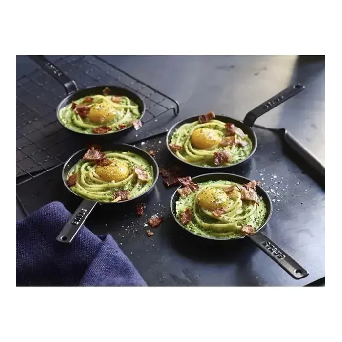 Staub Μίνι Τηγάνι 12 cm Στρογγυλό, Cast Iron, Μαύρο Ματ