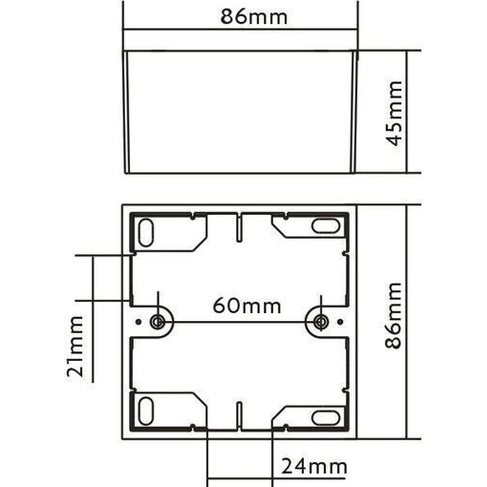3 Techconnect Κουτί Τοίχου 2 Θέσεων (Back Box)