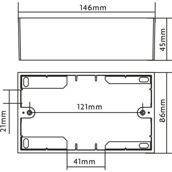 Vision Techconnect3 2-Gang Backbox TC3 BACKBOX2G White 150 x 106 x 73 mm