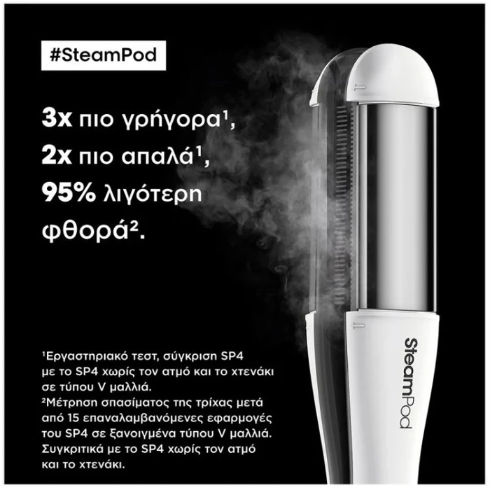 LOréal Επαγγελματική Συσκευή Στιλιζαρίσματος SteamPod 4 0 Λευκό Μαύρο
