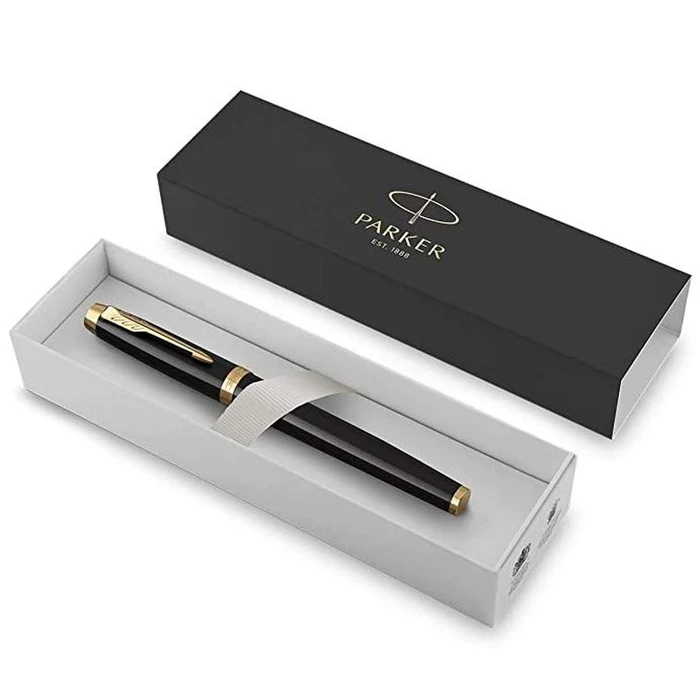 PARKER IM Rollerball Black Lacquer - Fine (F) - Gift Box