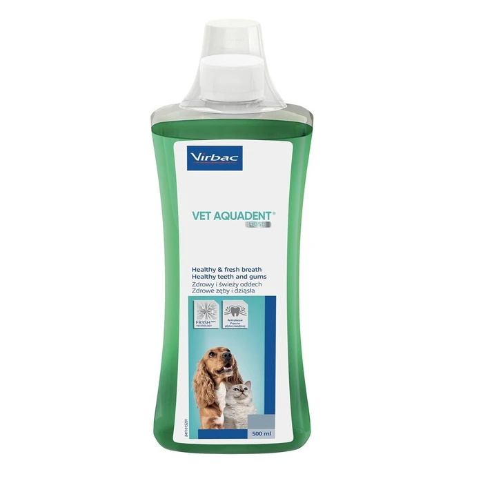 Virbac Vet Aquadent for Dogs & Cats — Anti‑Tartar & Plaque Water Additive (500 ml)