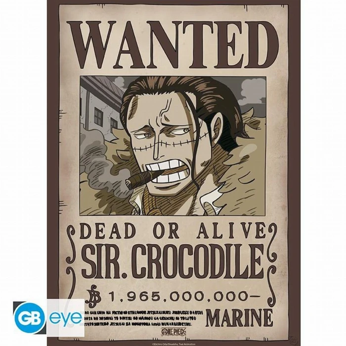 One Piece Sir Crocodile Wanted Poster (Abysse) 52x38 cm