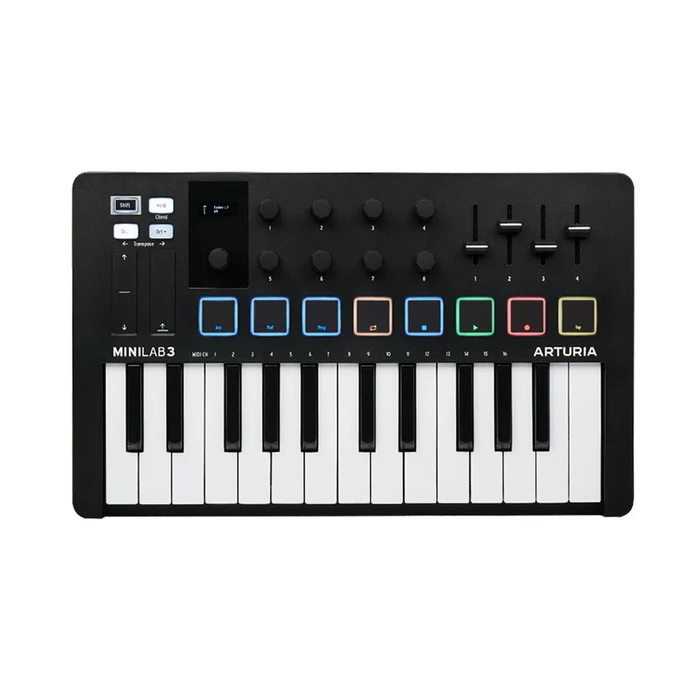Arturia Midi Controller MiniLab 3 με 25 Πλήκτρα σε Μαύρο Χρώμα