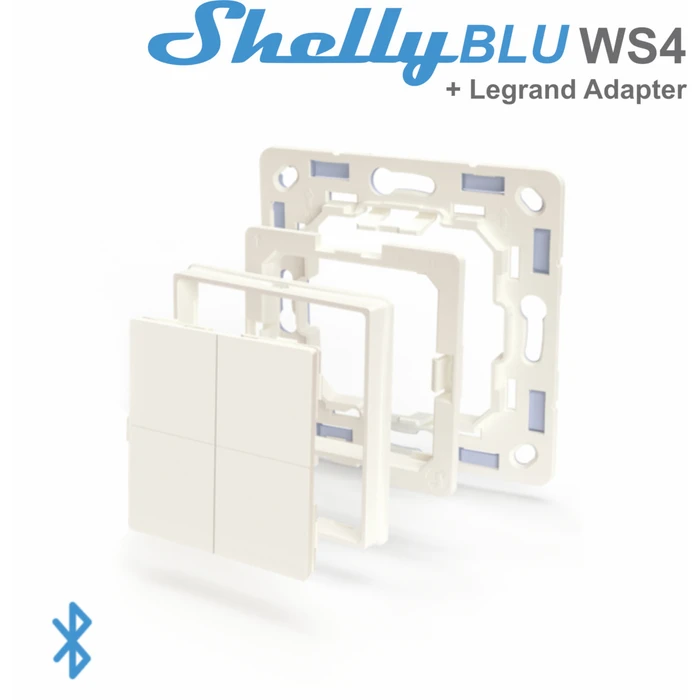 Shelly BLU Wall Switch 4 - Προσαρμογέας Legrand & Shelly