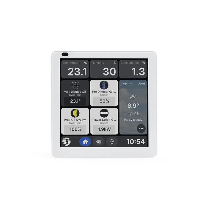 Shelly Wall Display X1i Silver - In‑wall Touch Wall Switch Display 4" (Wi‑Fi, Bluetooth)