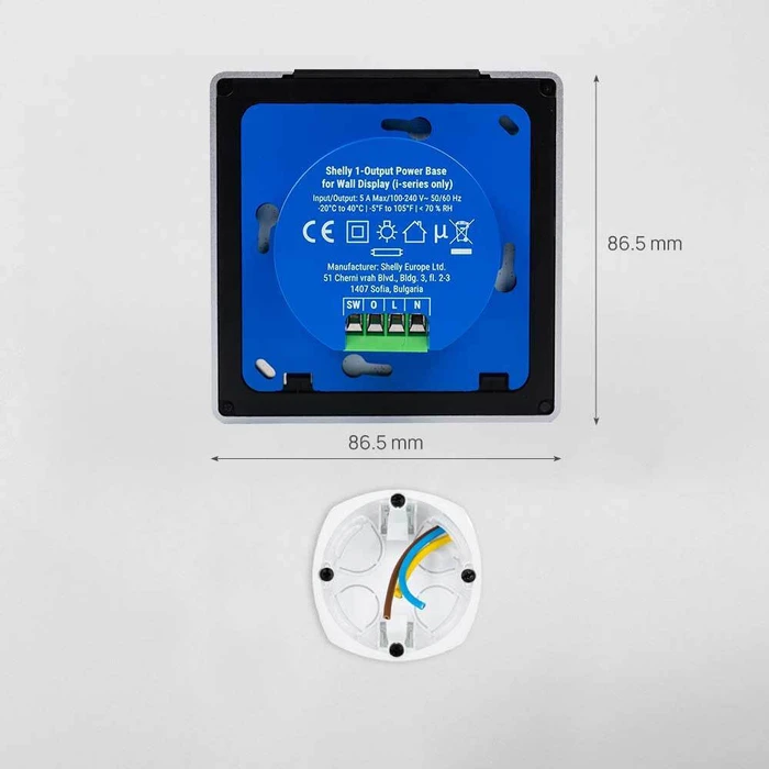 Shelly Wall Display X1i Silver - In‑wall Touch Wall Switch Display 4" (Wi‑Fi, Bluetooth)