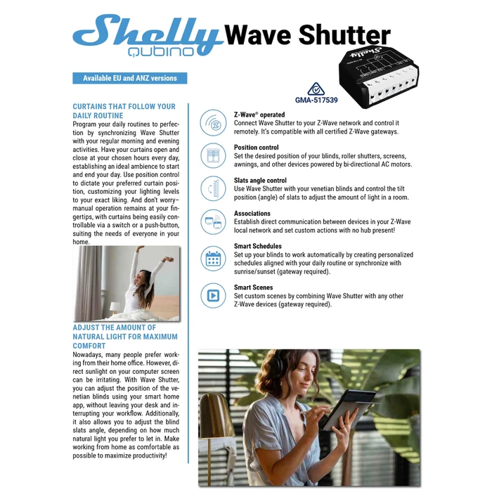 Shelly Wave Shutter Smart Switch 10A (Wave Shutter LR)