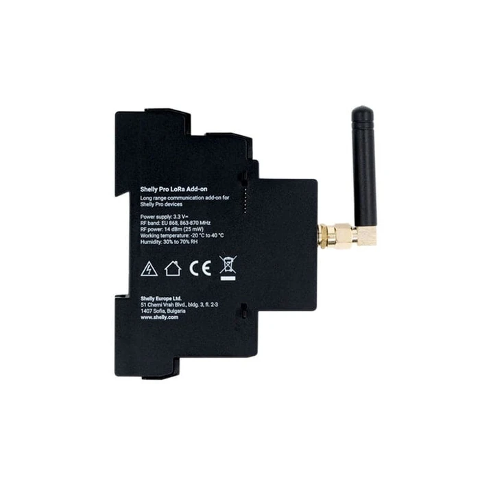 Shelly Pro DIN‑rail Relay (Rail Mount) - LoRa Add‑on x1
