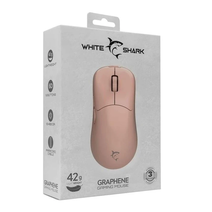 White Shark Ποντίκι Gaming Graphene Pink 12400 DPI