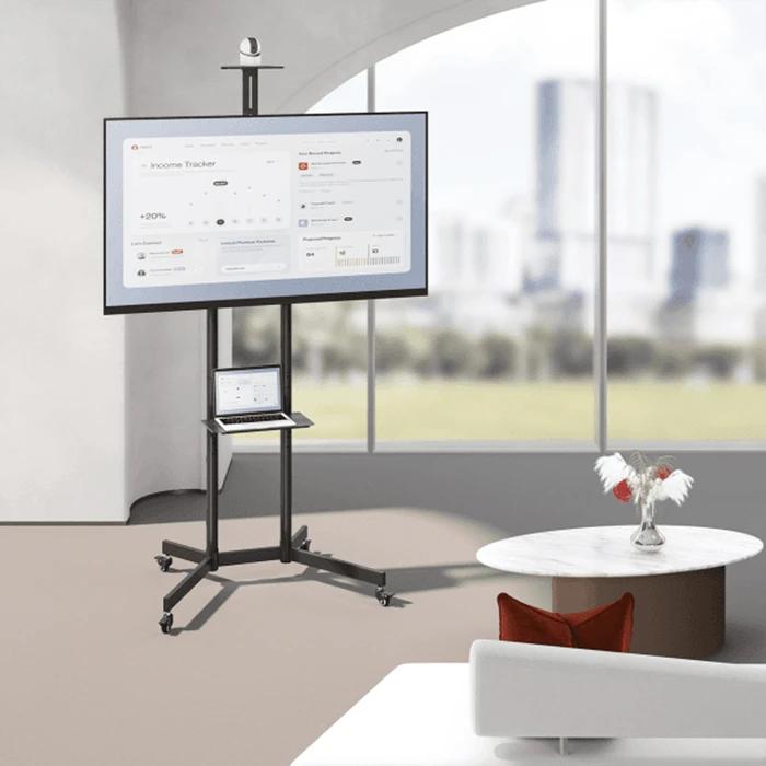 SBOX Βάση Δαπέδου TV Κινητή 37 70 Μαύρη με VESA 600x400