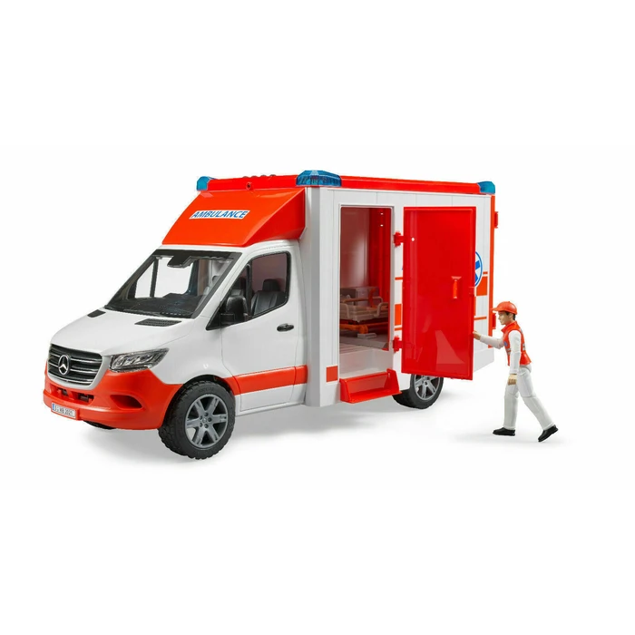 Bruder MB Sprinter Ασθενοφόρο με Οδηγό 1:16 (κόκκινο/λευκό)